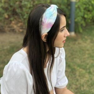 Blue Tie-Dye Knotted Women  Headband