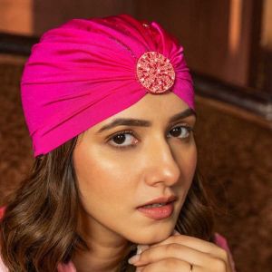 Hot Pink Embellished Women Turban