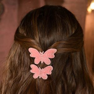 Peach Butterfly Women Hair Pins