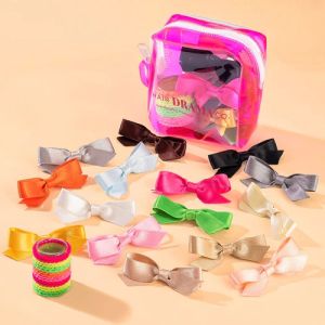 Rainbow Ribbon Hair Bows Set