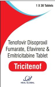 Tricitenof  Tenofovir Disoproxil Fumarate Emtricitabine and Efavirenz Tablet