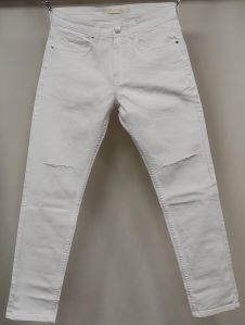 Louppee Plain White Terrain Mens Jeans Bottom Casual Wear