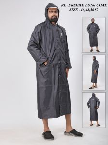 Mens Plain Reversible Long Coat, Color : Black, Blue, Grey