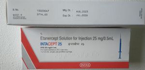 Etanercept 25mg Injection, API Form : Liquid, Packaging Type : Box