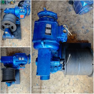 Cast Iron Braking System 2 HP Winch Machine, Color : Blue