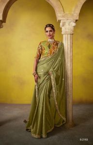 Ladies Party Wear Stylish Organza Saree