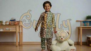 Printed Boys Dual Tone Safari Kurta Set, Color : Multicolor