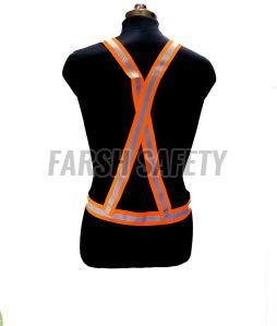 Polyester FSPRO Safety Reflective Cross Belt, Color : Orange