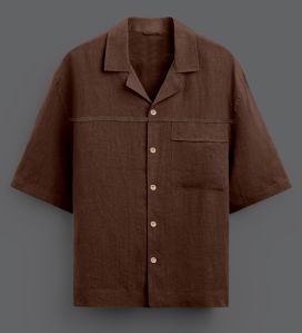 Mens Brown Half Sleeves Shirt