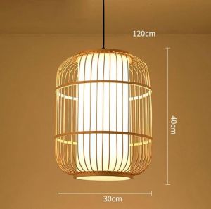 Cylinder LED Long Bamboo Stick Hanging Lamp