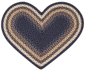 Home Indoor Decorative Jute Heart Rug