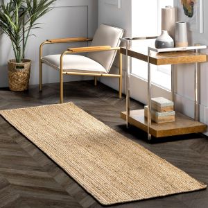 Plain Natural Door Mat Jute Braided Rugs, Shape : Rectangular