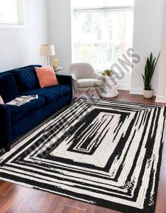 Black and White Hand Braided Chindi Rug