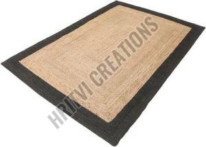 Black Border Bohemian Rectangle Jute Rug