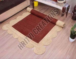 Gooky Goods Plain Maroon Floor Jute Rug, Shape : Rectangular