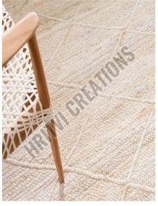 Gooky Goods Plain Rectangular Cream Handmade Floor Jute Rug