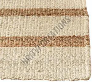 White And Natural Bohemian Jute Rug