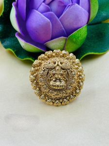 Ladies Gold Plated Brass Goddess Lakshmi Finger Ring