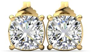 Diamond Ladies Gold Plated Stud Earrings, Packaging Type : Velvet Box