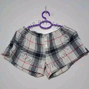 Checked Ladies Boxer Shorts M