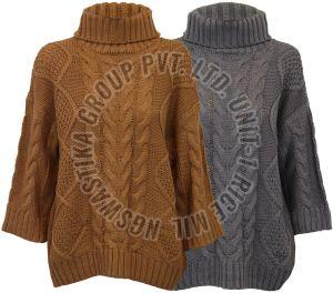 Plain Ladies Wool Sweater M, XL Non Zipper