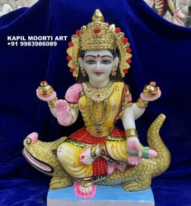 Kmb 15kg Printed Marble Ganga Mata Moorti, Packaging Type : Carton Box