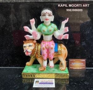 Kmb Polished Marble Ambe Mata Moorti Antique