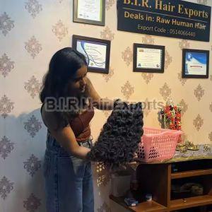 20 Inch Brazilian Human Hair Extension, Color : Black Curly