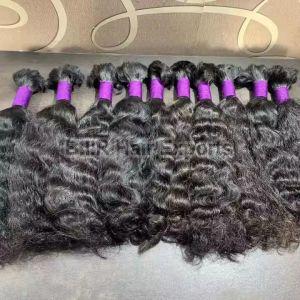 Black Curly Unprocessed Human Hair Extensions, Length : 10-20Inch