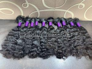 Black 100-150gm Bulk Human Hair, For Parlour, Style : Curly, Straight, Wavy