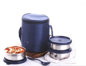 Stainless Steel Freso Tiffin Box, Shape : Round for Food Packing