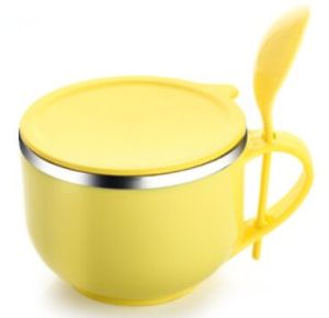 Plain Coated Plastic Noodle Bowl, Color : Yellow for Serving Use