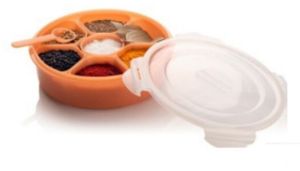 Plain Plastic Round Masala Box for Spices Storage