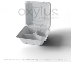 Sugarcane Bagasse Clamshell 9x9 - 3Compartment