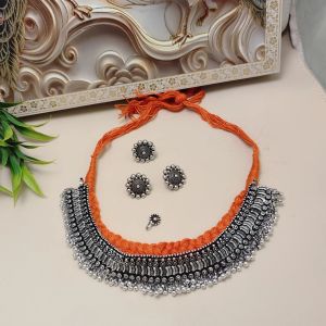 Orange Thread Oxidized Jewellery Combo Set