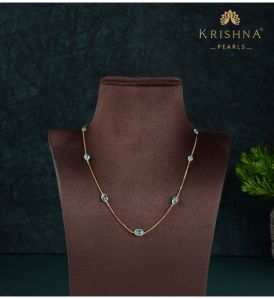 Blue Tanzanite Womens Gold Chain