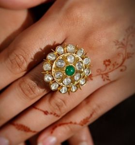 Classic Cocktail Crafted Ladies Ring with 18k Gold