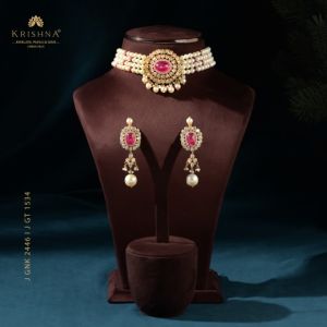 Grand Pearl & Polki Womens Diamond Choker Set