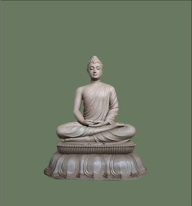 Stone Hand Carved Buddha Marble Statue, Color : Natural For Decor