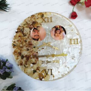Customization  Resin Frame Floral Wall Clock