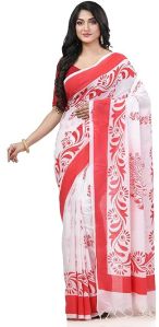 Women's Pure Cotton Saree Nabapatrika Design Handloom Saree With Blouse Piece
