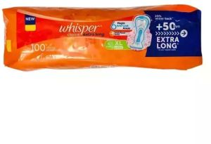 Whisper Choice Extra Long Sanitary Pad, Color : White Disposable
