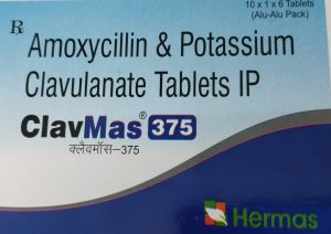 Clavmas 375 Tab, Grade Standard : Medicine Grade, Form : Tablets