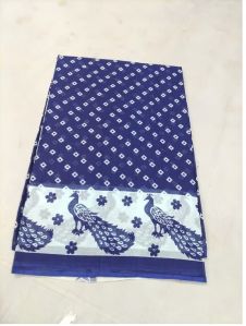 Blue Printed More Saree