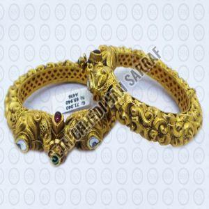 Polished AB17 Gold Bangles, Color : Golden Party Wear