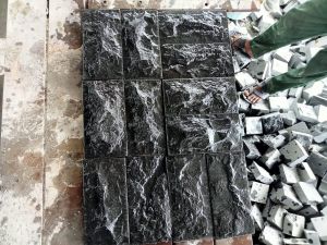 Bush Hammered Basalt Stones, Color : Black