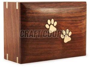 Polished Wooden Foot Print Cremation Urn Antique 15*8 Cm