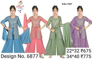 Cotton Girls Modern Sharara Suits