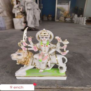 9 Inch Marble Durga Mata Statue