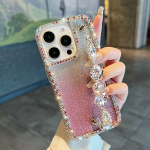 Diamond Bracelet Chain Glitter Plated TPU (Soft) iPhone 16 Pro Max Phone Case
